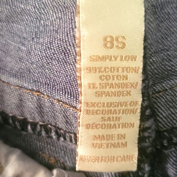 Justice Jeans Girls Embroidered Pockets Straight Leg Jeans, Size: 8 S - Picture 9 of 10